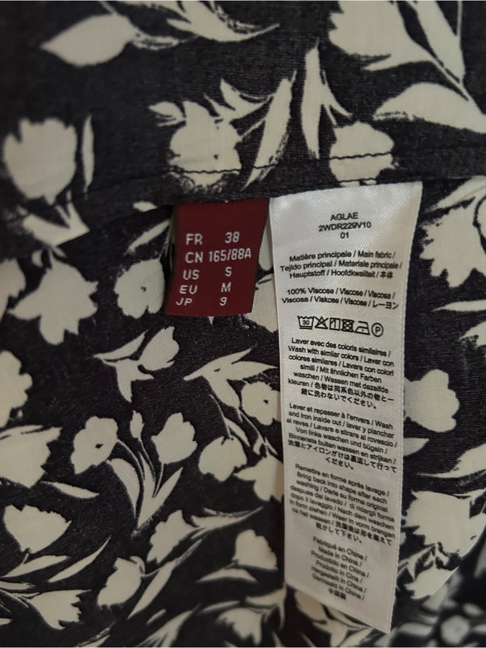 Comptoir des Cotonniers AGLAE Floral Smocked Dress Navy / Ivory FR 38 / US Small - Picture 8 of 9